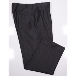 Oxxford Custom Solid Gray Pleated Wool Dress Pants Trousers 36x28